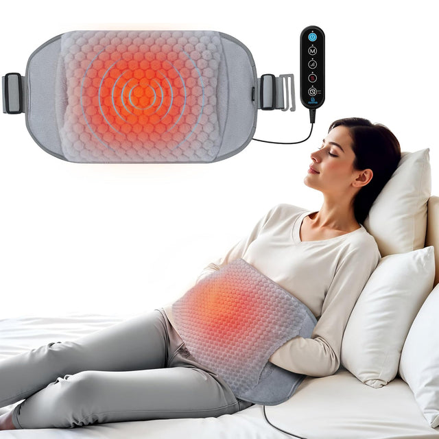 Heated Waist Belt with massager, Extra Large Size Heating Pads with Vibration for Period Cramps CF-6413 by Comfire - saska uae . saska.ae