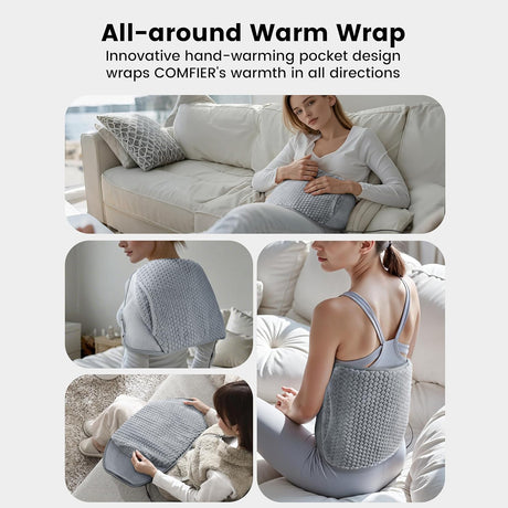 Heated Waist Belt with massager, Extra Large Size Heating Pads with Vibration for Period Cramps CF-6413 by Comfire