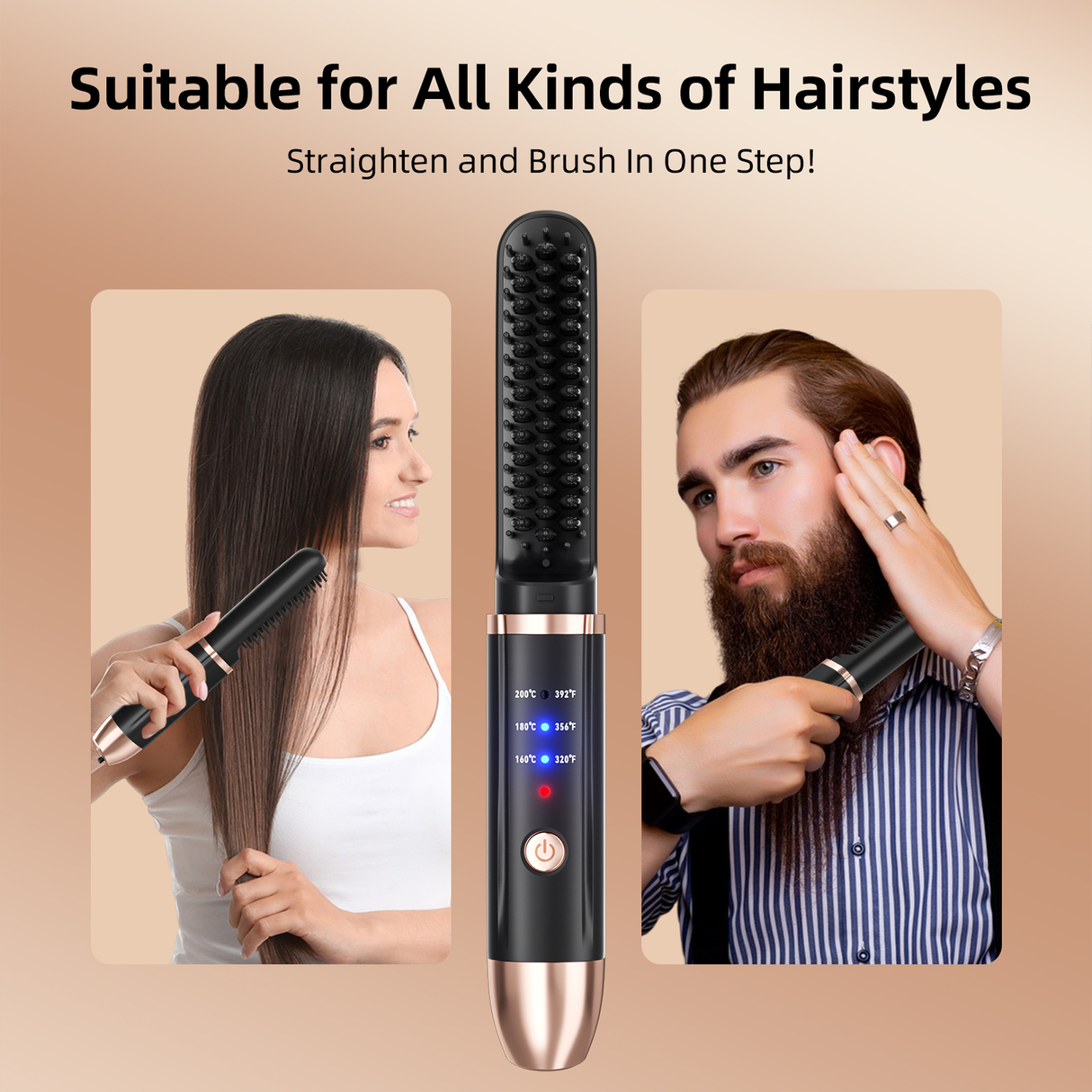 Cordless Mini Hair Straightener Brush | Hair Straightener | Buy Now at SASKA Trading