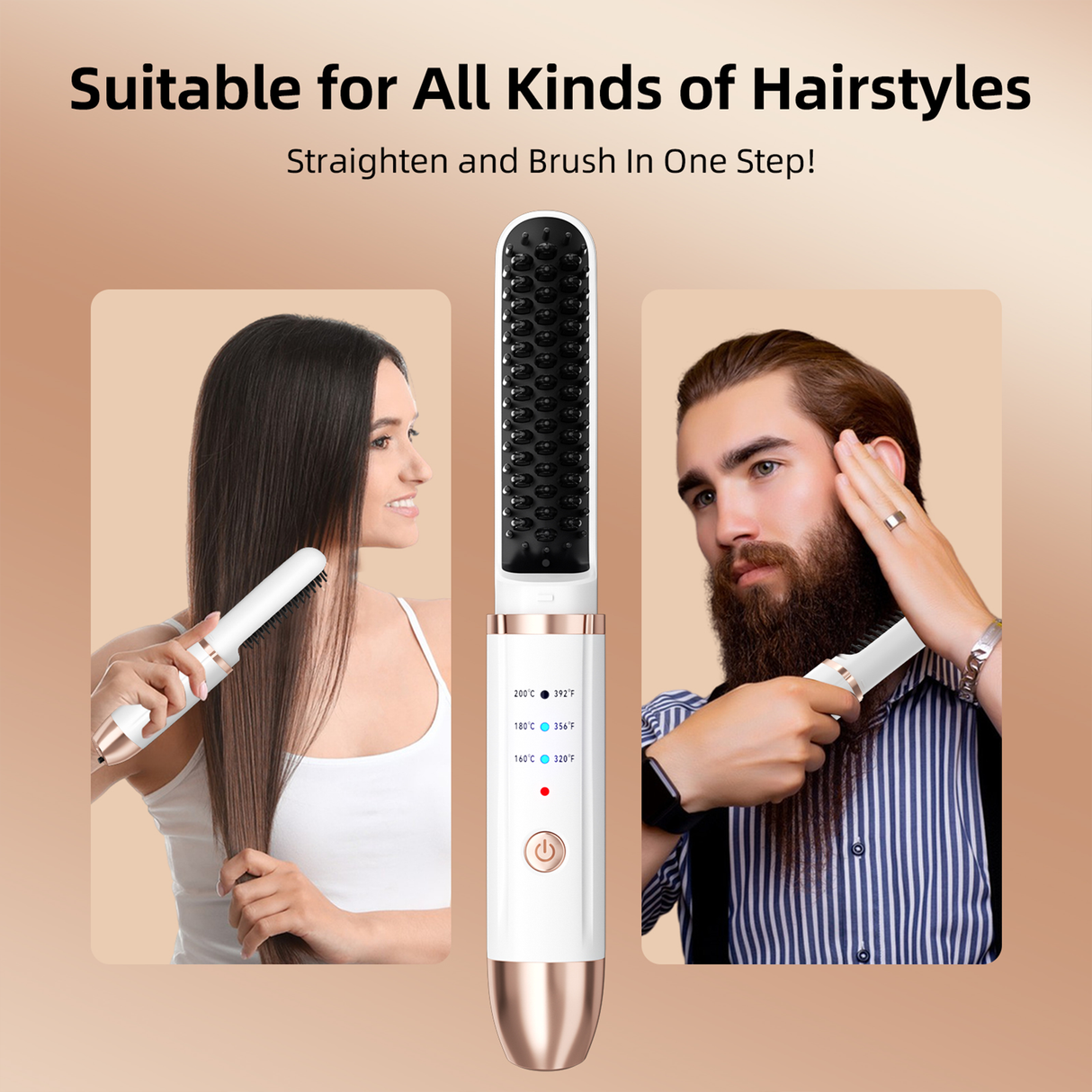 Cordless Mini Hair Straightener Brush | Hair Straightener | Buy Now at SASKA Trading