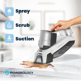 Cordless Spot Cleaner 60W, 8000Pa Suction with Spray and Scrub for Upholstery by Powerology