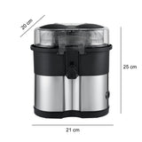 Dual Squeezer Electric Citrus Juicer 380ml with Built in Slicer, 100W Juicer Machine for Oranges, Lemons, Lime by DENX