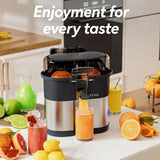 Dual Squeezer Electric Citrus Juicer 380ml with Built in Slicer, 100W Juicer Machine for Oranges, Lemons, Lime by DENX