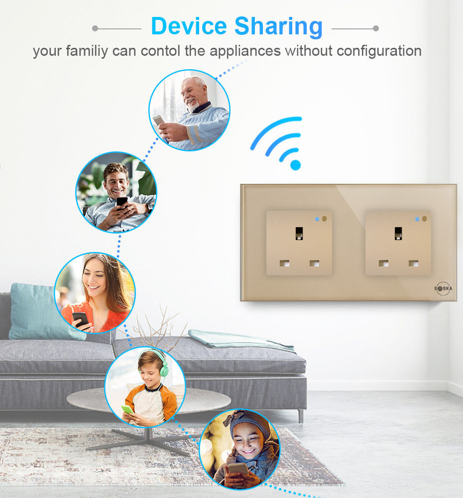 Device sharing wifi wall socket 