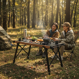 موقد ثنائي الشعلة وطاولة تخييم قابلة للطي، خفيف الوزن، محمول، للطهي في الهواء الطلق من Porodo