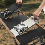 موقد ثنائي الشعلة وطاولة تخييم قابلة للطي، خفيف الوزن، محمول، للطهي في الهواء الطلق من Porodo