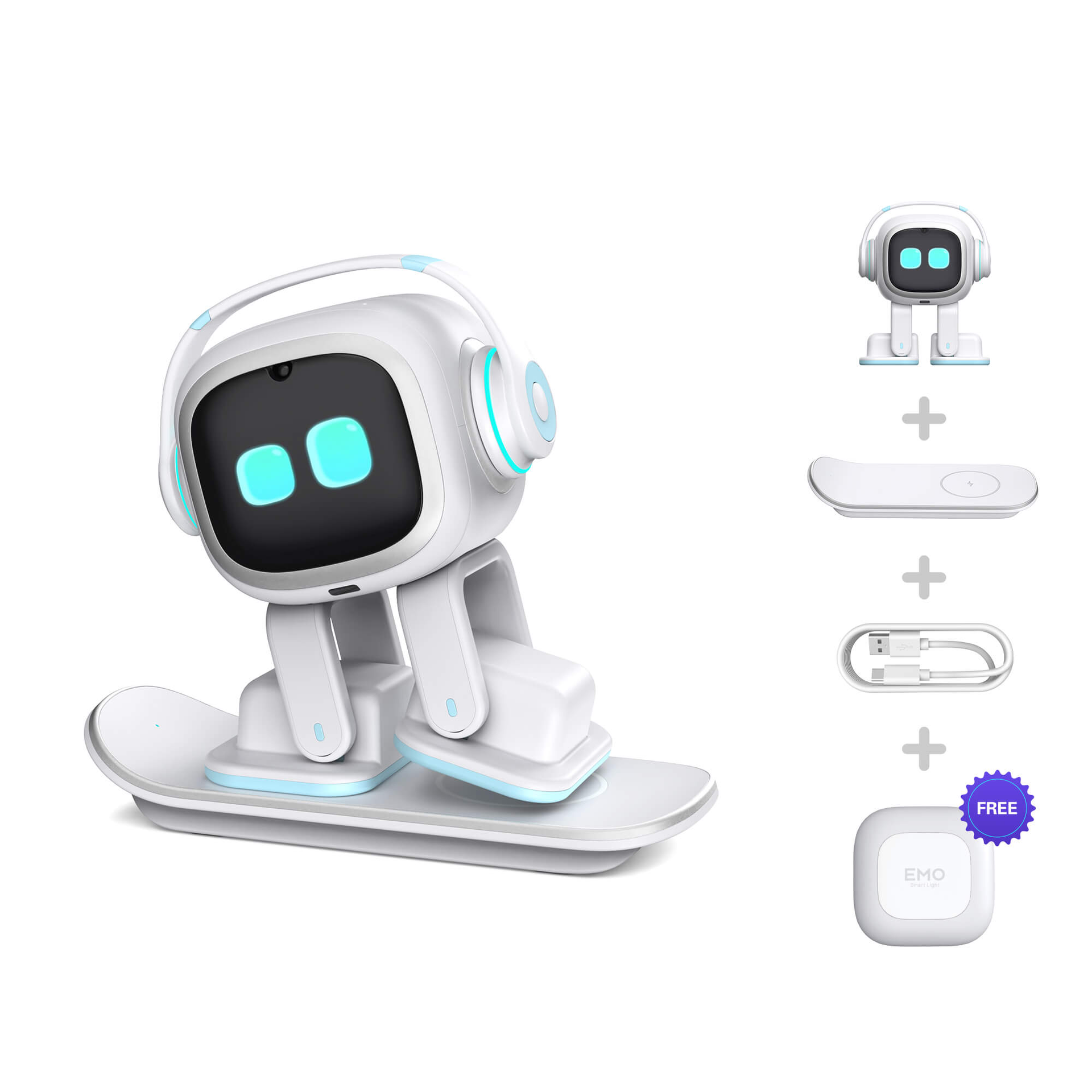 EMO Skateboard AI Robot Companion – Smart Interactive Desktop Pet with