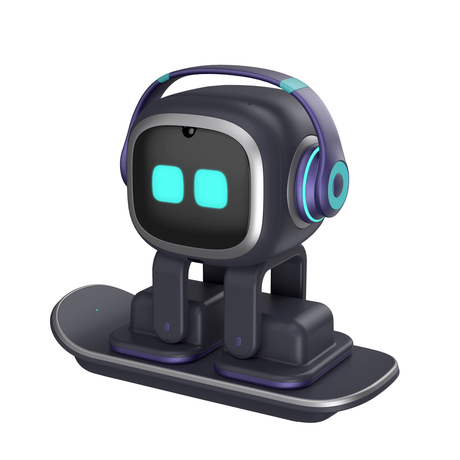 EMO Skateboard AI Robot Companion – Smart Interactive Desktop Pet with Voice Commands, Games & Lifelike Expressions (Without Home Station) by Living.AI | AI Robot | SASKA Trading