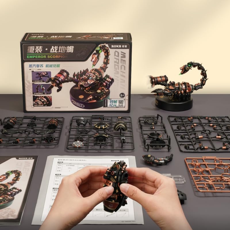 مجسم حشرة ميكانيكي ثلاثي الأبعاد MECHANICAL AGE – مجموعة تركيب DIY من المعدن وABS للبالغين مع تشغيل بالبطارية من ROKR