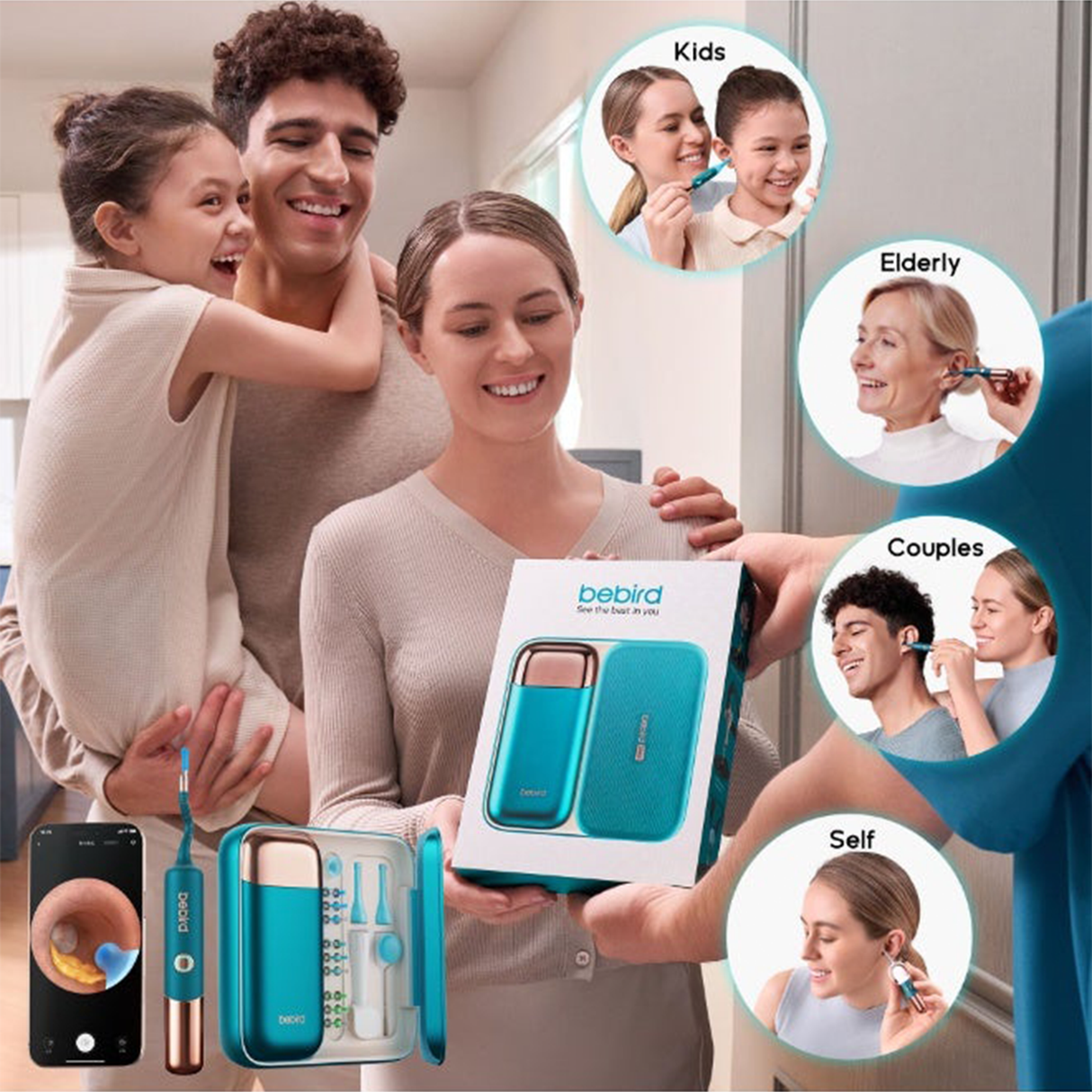 EarSight Ultra Visual Earwax Removal Kit with Wireless Otoscope & Accessories by Bebird