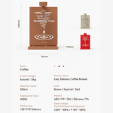 Easy Delivery Portable Coffee Brewer, 400W Drip & Pour-Over Compact Coffee Maker for Home, Office & Travel by iCafilas