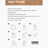 Easy Delivery Portable Coffee Brewer, 400W Drip & Pour-Over Compact Coffee Maker for Home, Office & Travel by iCafilas