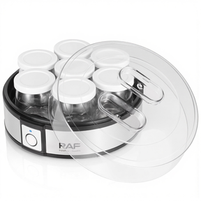 Electric Automatic Yogurt Maker with 7 Glass Jars, PTC Heating & One-Touch Operation – 20W Healthy Homemade Yogurt Machine by RAF | SASKA Trading