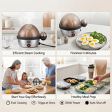 Electric Egg Boiler - 350 W, Up to 7 Eggs, Auto-Shutoff, Soft-Medium-Hard Boiled, By RAF