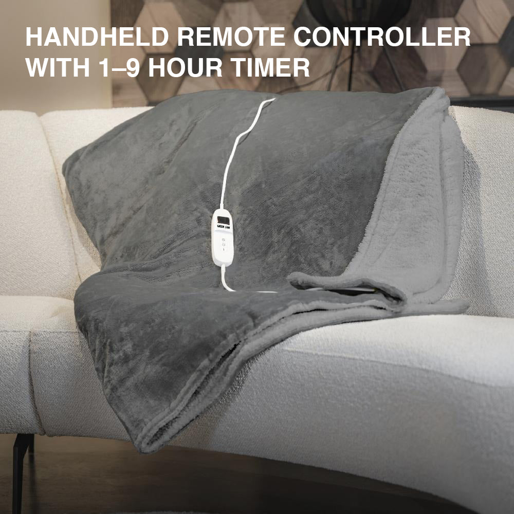 Electric Blanket with Heating Function – Fast Warmth Technology, Soft Cozy Fabric by Green Lion