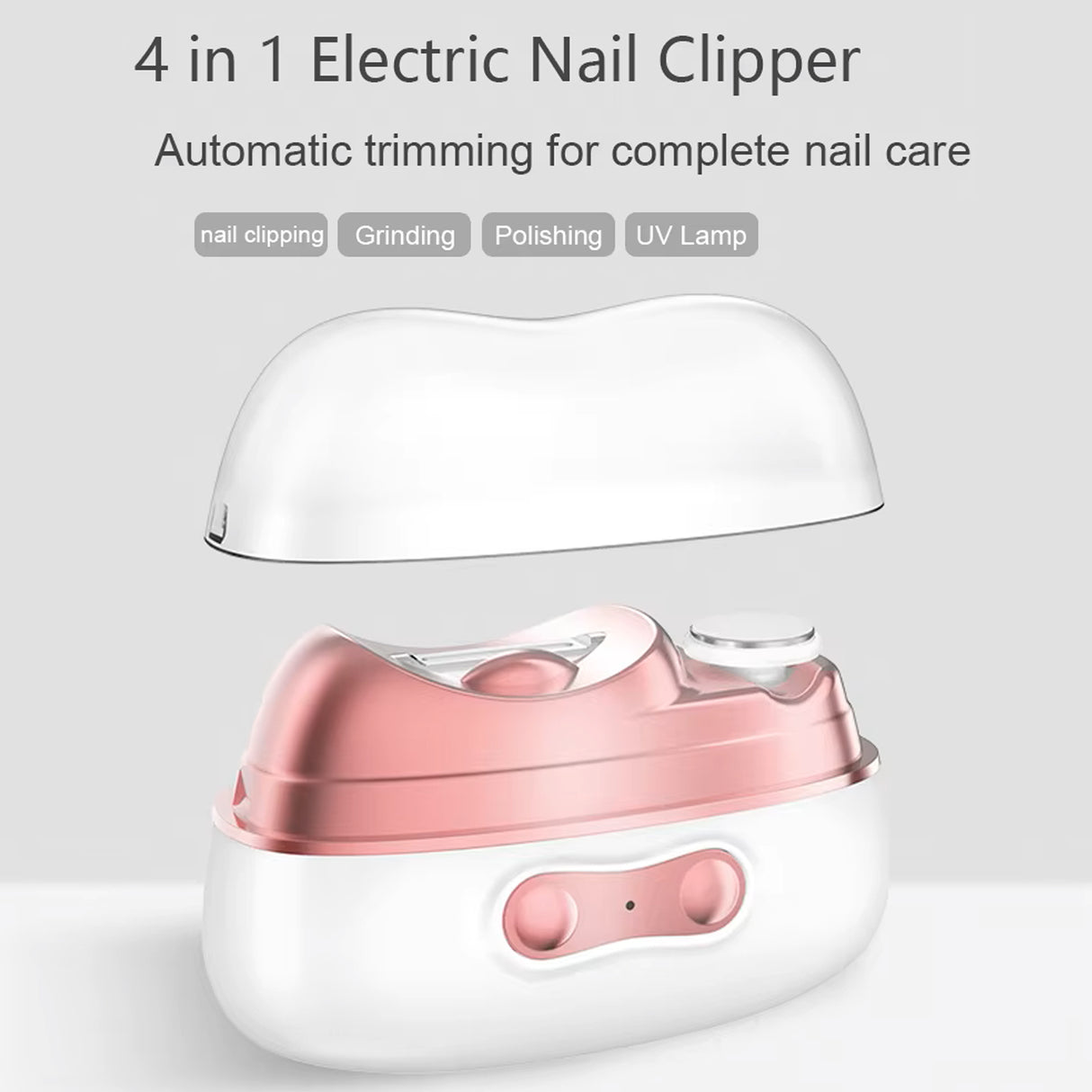 Electric Nail Clipper & Polisher, 4 In 1 Automatic Nail Trimmer with LED Light & UV Lamp M8 by DENX
