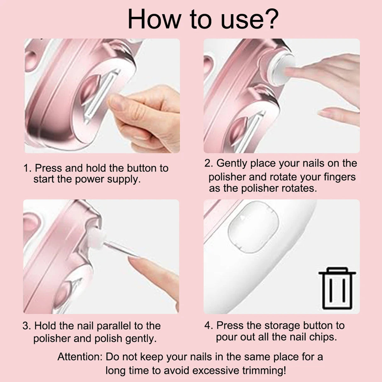 Electric Nail Clipper & Polisher, 4 In 1 Automatic Nail Trimmer with LED Light & UV Lamp M8 by DENX