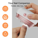 Electric Nail Clipper & Polisher, 4 In 1 Automatic Nail Trimmer with LED Light & UV Lamp M8 by DENX