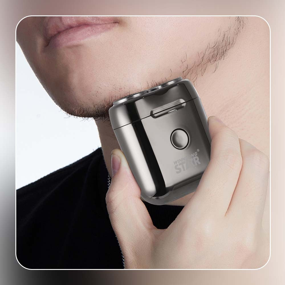Portable Travel Electric Shaver, USB Rechargeable Mini Pocket Razor with Dual Floating Blades, IPX6 Waterproof by Winning Star