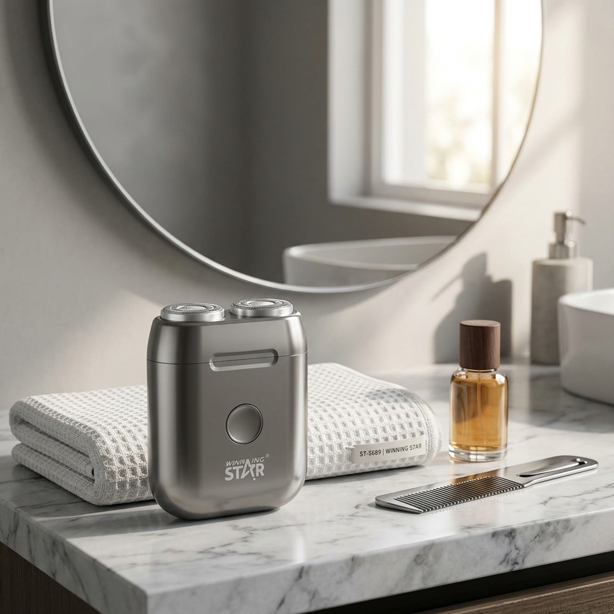 Portable Travel Electric Shaver, USB Rechargeable Mini Pocket Razor with Dual Floating Blades, IPX6 Waterproof by Winning Star