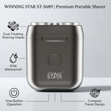 Portable Travel Electric Shaver, USB Rechargeable Mini Pocket Razor with Dual Floating Blades, IPX6 Waterproof by Winning Star