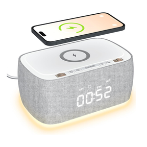 Multifunctional Alarm Clock with Bluetooth Speaker & Wireless Charging by EZVALO | Bedside Lamp | SASKA Trading