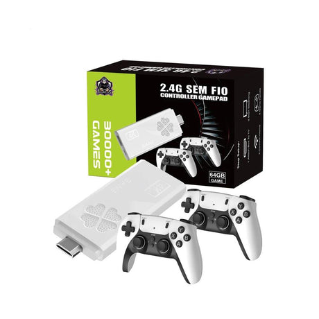 4K Retro Gaming Stick Console with 30,000+ Games & Dual Wireless Controllers, 2.4G SEM F10 Controller Gamepad saska uae , saska.ae