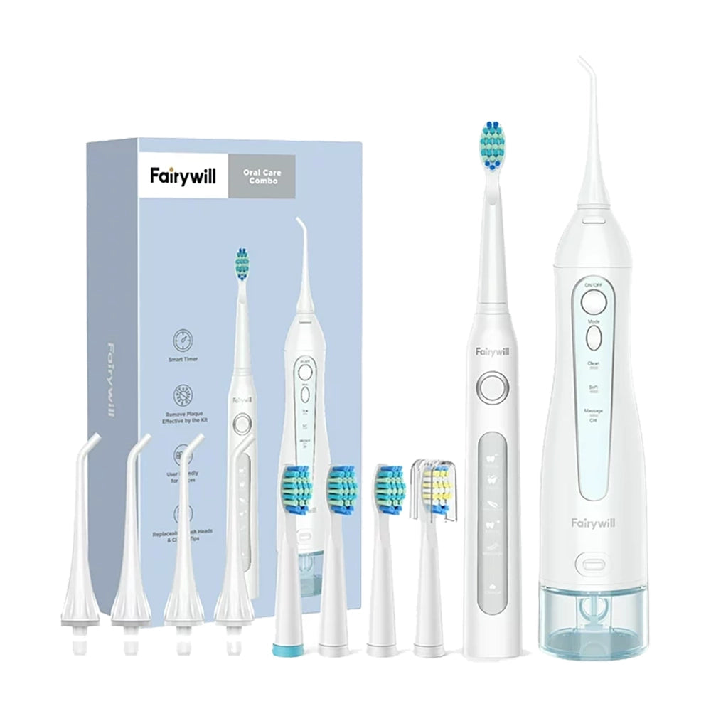 Fairywill 2 in 1 Water Flosser & Electric Toothbrush