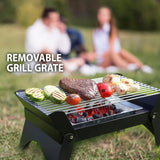 شواية كوادرا القابلة للطي مع هيكل فولاذي متين، مثالية للتخييم، لون أسود - من Green Lion