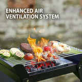 شواية كوادرا القابلة للطي مع هيكل فولاذي متين، مثالية للتخييم، لون أسود - من Green Lion