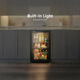 ثلاجة صغيرة مدمجة سعة 83 لترًا مزودة بأرفف قابلة للتعديل، وإضاءة LED، وقفل أمان للأطفال من Green Lion