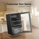 ثلاجة صغيرة مدمجة سعة 83 لترًا مزودة بأرفف قابلة للتعديل، وإضاءة LED، وقفل أمان للأطفال من Green Lion