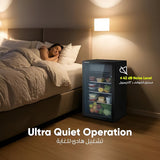 ثلاجة صغيرة مدمجة سعة 83 لترًا مزودة بأرفف قابلة للتعديل، وإضاءة LED، وقفل أمان للأطفال من Green Lion