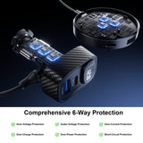 5-in-1 Multiport Car Charger Kit, 80W Fast Charging Adapter with 3 USB-C & 2 USB-A Ports, PD 30W & QC 3.0 by Green Lion