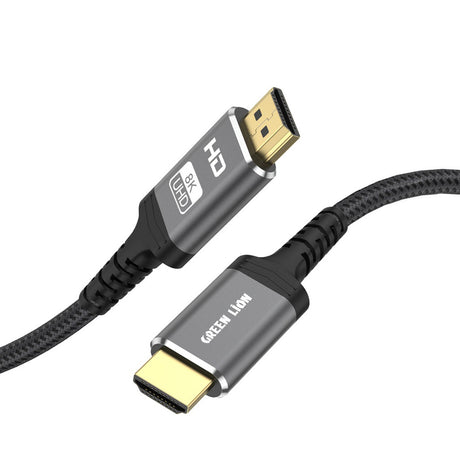 8K HDMI to HDMI Cable 2M, Ultra High-Speed Braided Display Cable with HDR & 48Gbps by Green Lion - saska.ae