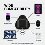 شاحن حائط Nexio بمنفذ واحد 30 واط، قابس بريطاني، شاحن USB-C من Green Lion