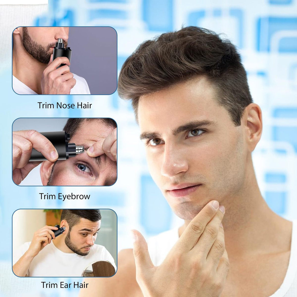 Nose Pro Rechargeable Nose & Ear Trimmer 9600 RPM with Type-C Charging, 360° Rotating Head, Dual Speed by Green Lion