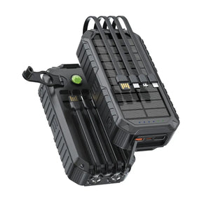 Green Lion Solar Mate Power Bank 20000mAh Solar and Hand Crank Charger with 4 Built-in Cables, PD 20W and QC 22.5W Fast Charging for Camping by Green Lion - SASKA - SASKA.AE