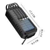 باور بنك Solar Mate مع شحن بالطاقة الشمسية ومقبض يدوي 20000 مللي أمبير، 4 كابلات مدمجة، شحن سريع PD بقوة 20 واط وQC بقوة 22.5 واط من Green Lion