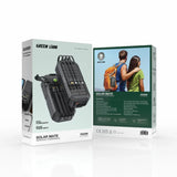 باور بنك Solar Mate مع شحن بالطاقة الشمسية ومقبض يدوي 20000 مللي أمبير، 4 كابلات مدمجة، شحن سريع PD بقوة 20 واط وQC بقوة 22.5 واط من Green Lion