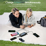 باور بنك Solar Mate مع شحن بالطاقة الشمسية ومقبض يدوي 20000 مللي أمبير، 4 كابلات مدمجة، شحن سريع PD بقوة 20 واط وQC بقوة 22.5 واط من Green Lion