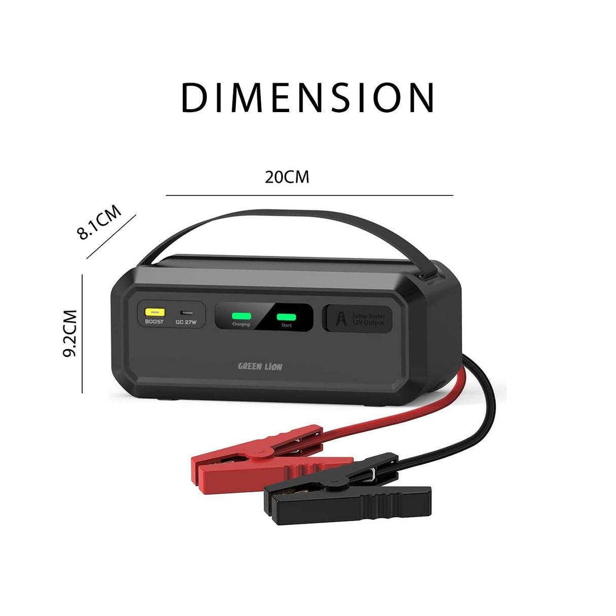 مشغل بطارية سيارة 12 فولت سوبر كاباسيتور بدون بطارية 1000 أمبير، جهاز تشغيل طوارئ محمول للسيارات من Green Lion