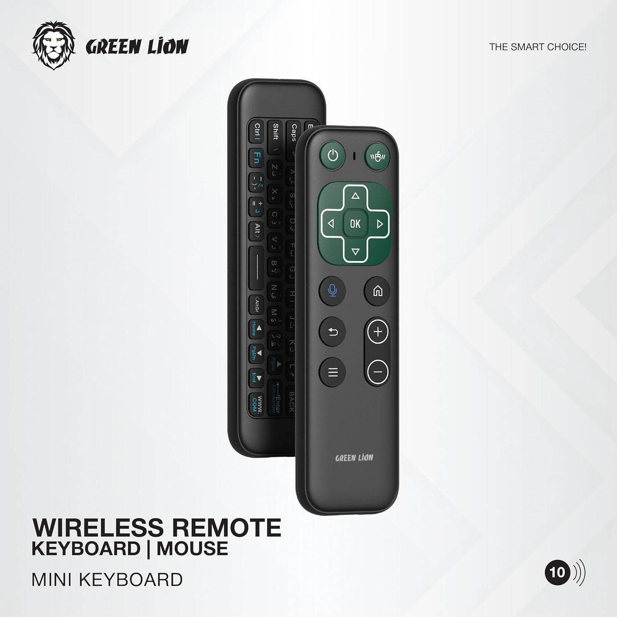 جهاز تحكم عن بعد لاسلكي شامل مع لوحة مفاتيح صغيرة وفأرة 2.4G من Green Lion