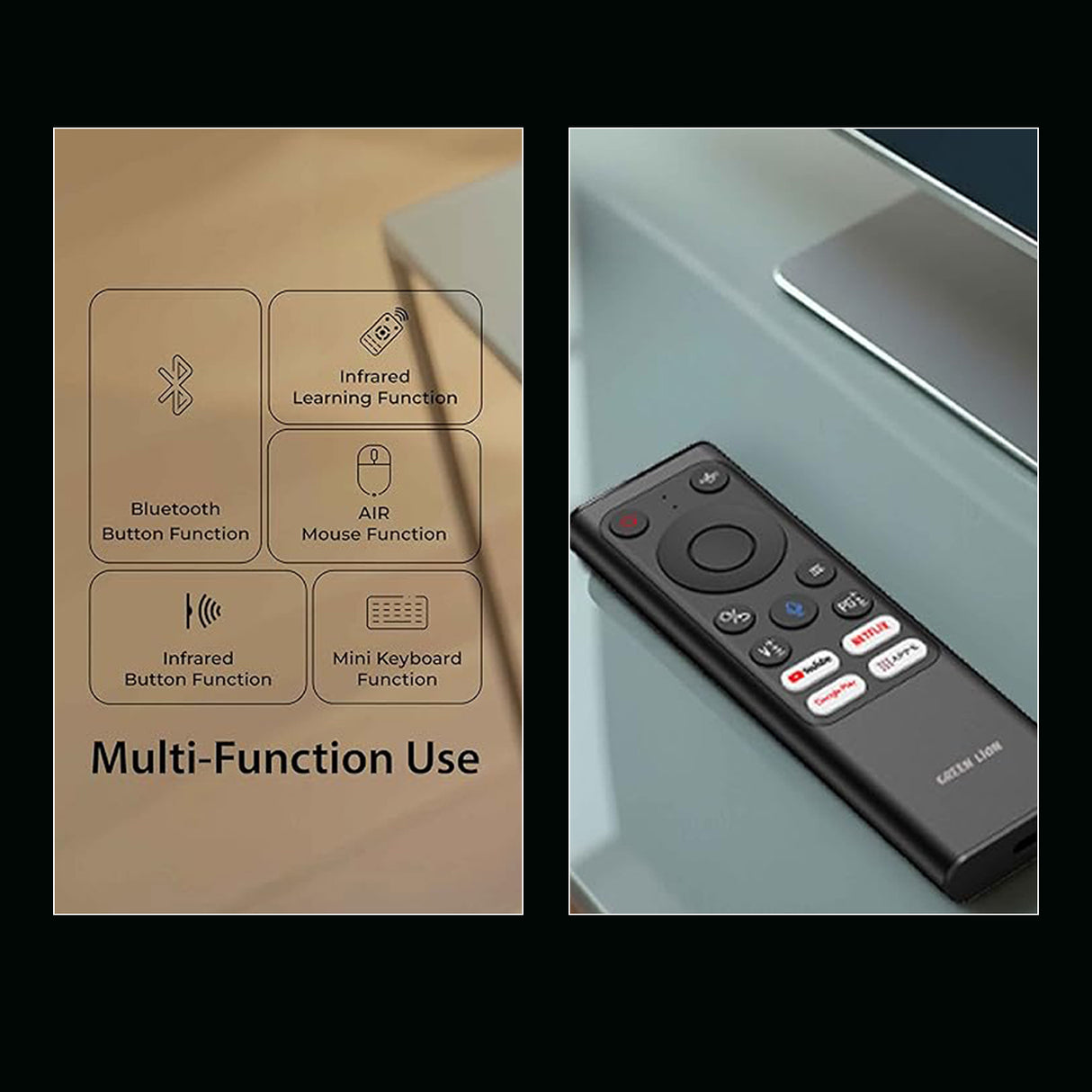 جهاز تحكم عن بعد لاسلكي شامل مع لوحة مفاتيح صغيرة وفأرة 2.4G من Green Lion