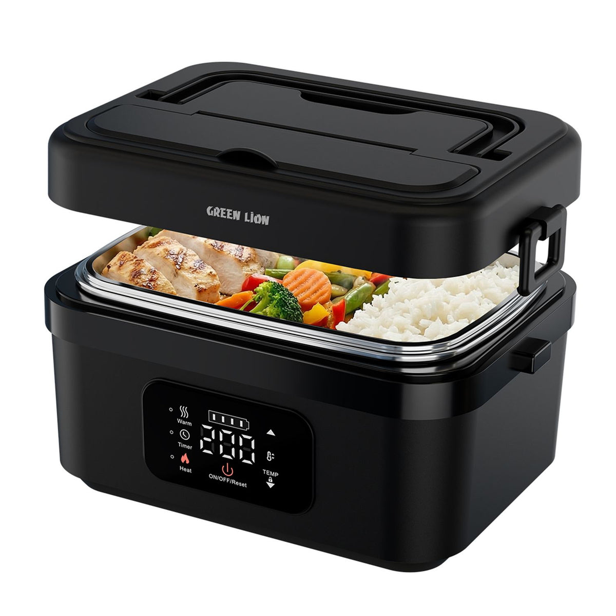 Portable Electric Lunch Box 1L with 8000mAh Battery, Digital Touch Scr