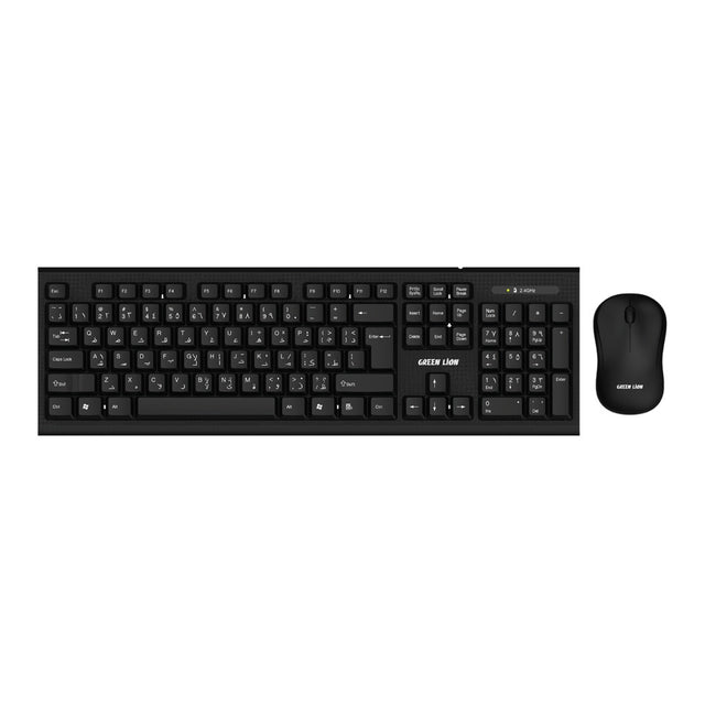 Green Lion Wireless Keyboard & Mouse Black