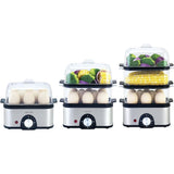 3-Tier Egg Cooker and Vegetable Steamer – 16 Eggs Capacity and Stainless Steel Steamer with Timer by Green Lion