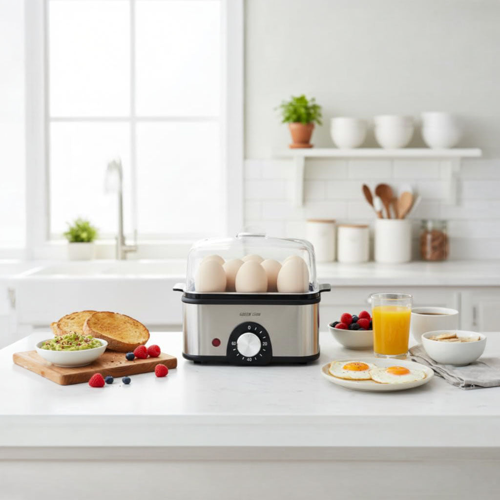 3-Tier Egg Cooker and Vegetable Steamer – 16 Eggs Capacity and Stainless Steel Steamer with Timer by Green Lion