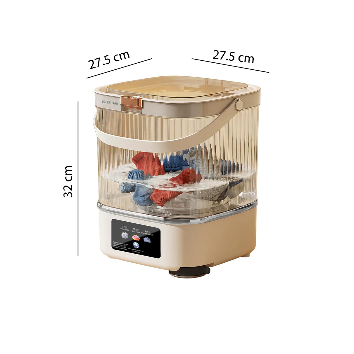 Mini Wash 12L Portable Compact Washing Machine for Baby Clothes, Underwear, Socks by Green Lion