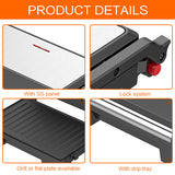 Electric Contact Grill & Sandwich Maker 1000W, 180° Open Non-Stick Panini Press by Winning Star